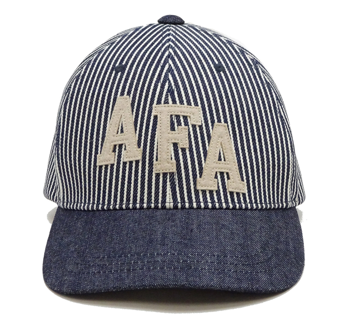 TOYS McCOY AFA Patch Cotton Cap - Men's Hickory Stripe & Denim Brim Military-Style Baseball Hat - TMA2527