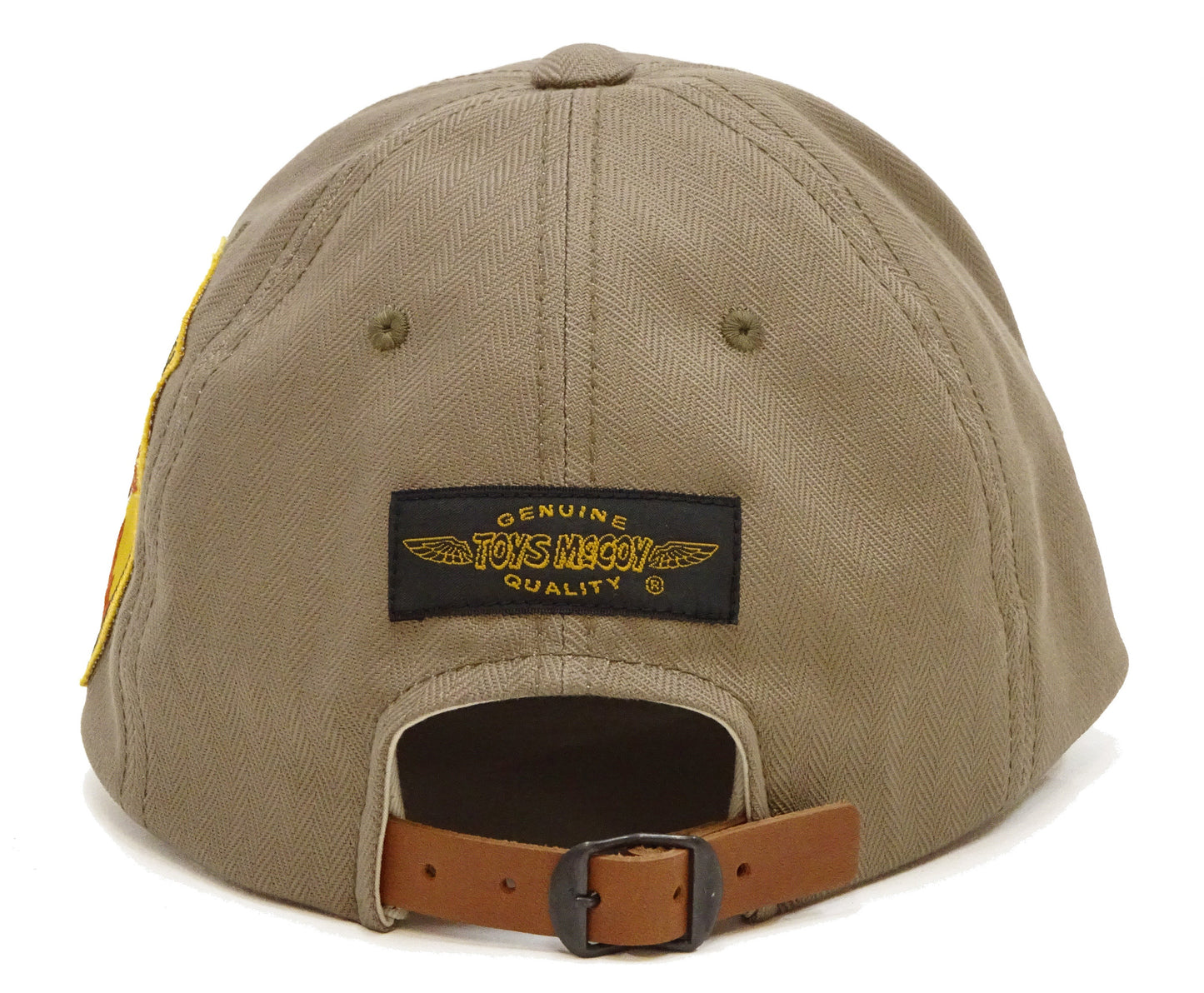 TOYS McCOY Men's Felix the Cat Non-Mesh Herringbone Twill 6-Panel Baseball Cap with Leather Strap Back, Made in Japan (TMA2601 041 Khaki)