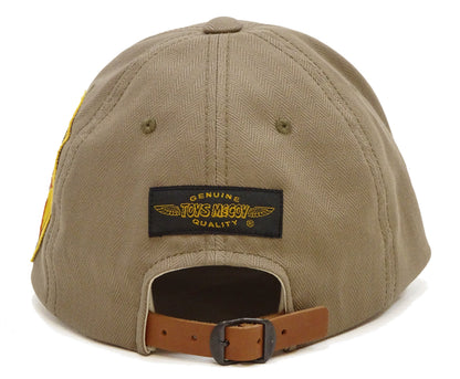 TOYS McCOY Men's Felix the Cat Non-Mesh Herringbone Twill 6-Panel Baseball Cap with Leather Strap Back, Made in Japan (TMA2601 041 Khaki)