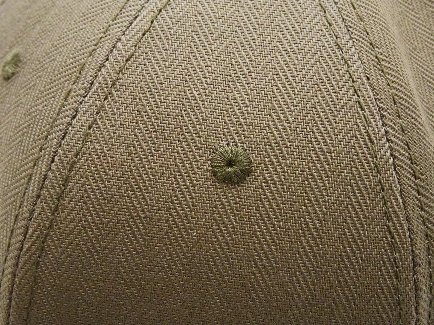 TOYS McCOY Men's Solid Baseball Cap (No Mesh) - Mid-Profile 6-Panel Cotton Herringbone Twill (HBT), Pre-Curved Brim, Leather Strap Back, Made in Japan (TMA2614 Color 040: Sand Beige)