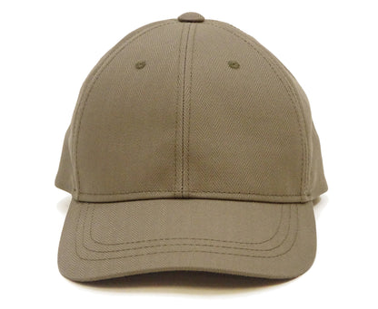 TOYS McCOY Men's Solid Baseball Cap (No Mesh) - Mid-Profile 6-Panel Cotton Herringbone Twill (HBT), Pre-Curved Brim, Leather Strap Back, Made in Japan (TMA2614 Color 040: Sand Beige)