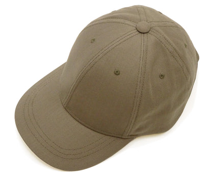 TOYS McCOY Men's Solid Baseball Cap (No Mesh) - Mid-Profile 6-Panel Cotton Herringbone Twill (HBT), Pre-Curved Brim, Leather Strap Back, Made in Japan (TMA2614 Color 040: Sand Beige)
