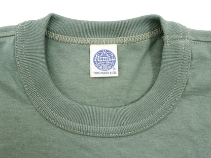 TOYS McCOY T-shirt Men's Steve McQueen Plain Pocket T-Shirt Short Sleeve Loopwheeled Tee TMC2410 160 Faded-Green