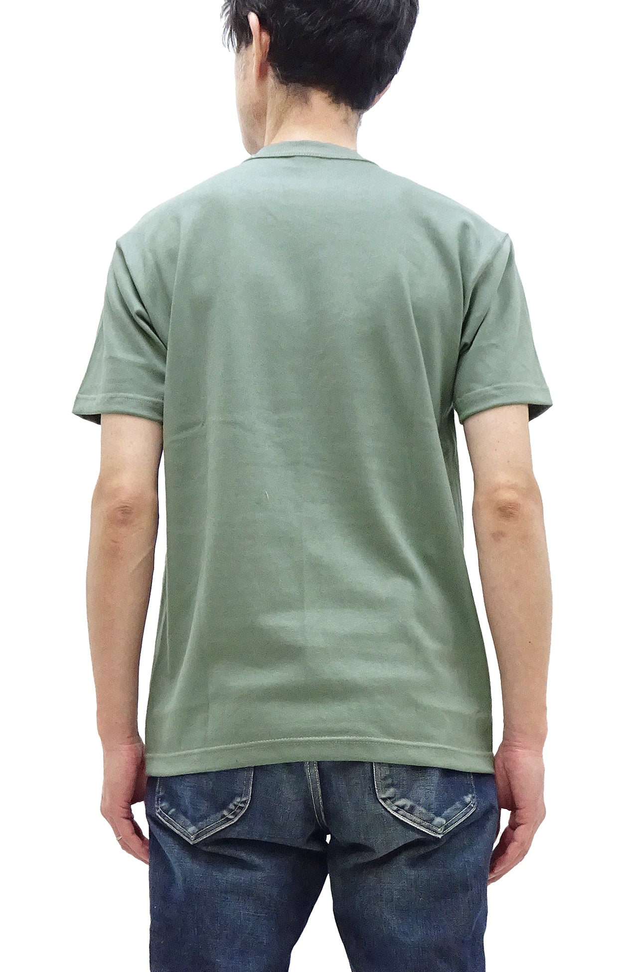 TOYS McCOY T-shirt Men's Steve McQueen Plain Pocket T-Shirt Short Sleeve Loopwheeled Tee TMC2410 160 Faded-Green