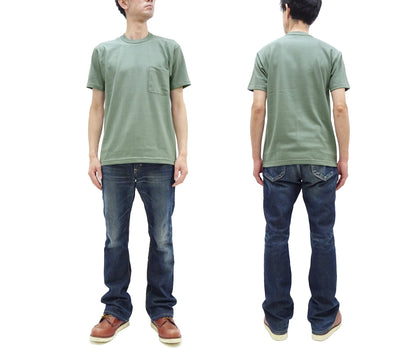 TOYS McCOY T-shirt Men's Steve McQueen Plain Pocket T-Shirt Short Sleeve Loopwheeled Tee TMC2410 160 Faded-Green