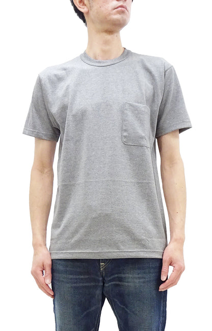 TOYS McCOY T-shirt Men's Steve McQueen Plain Pocket T-Shirt Short Sleeve Loopwheeled Tee TMC2410 020 Ash-Gray