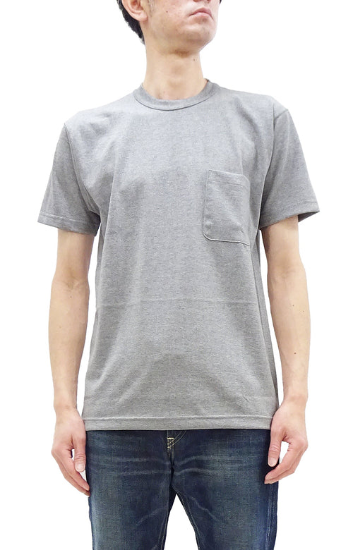 TOYS McCOY T-shirt Men's Steve McQueen Plain Pocket T-Shirt Short Sleeve Loopwheeled Tee TMC2410 020 Ash-Gray