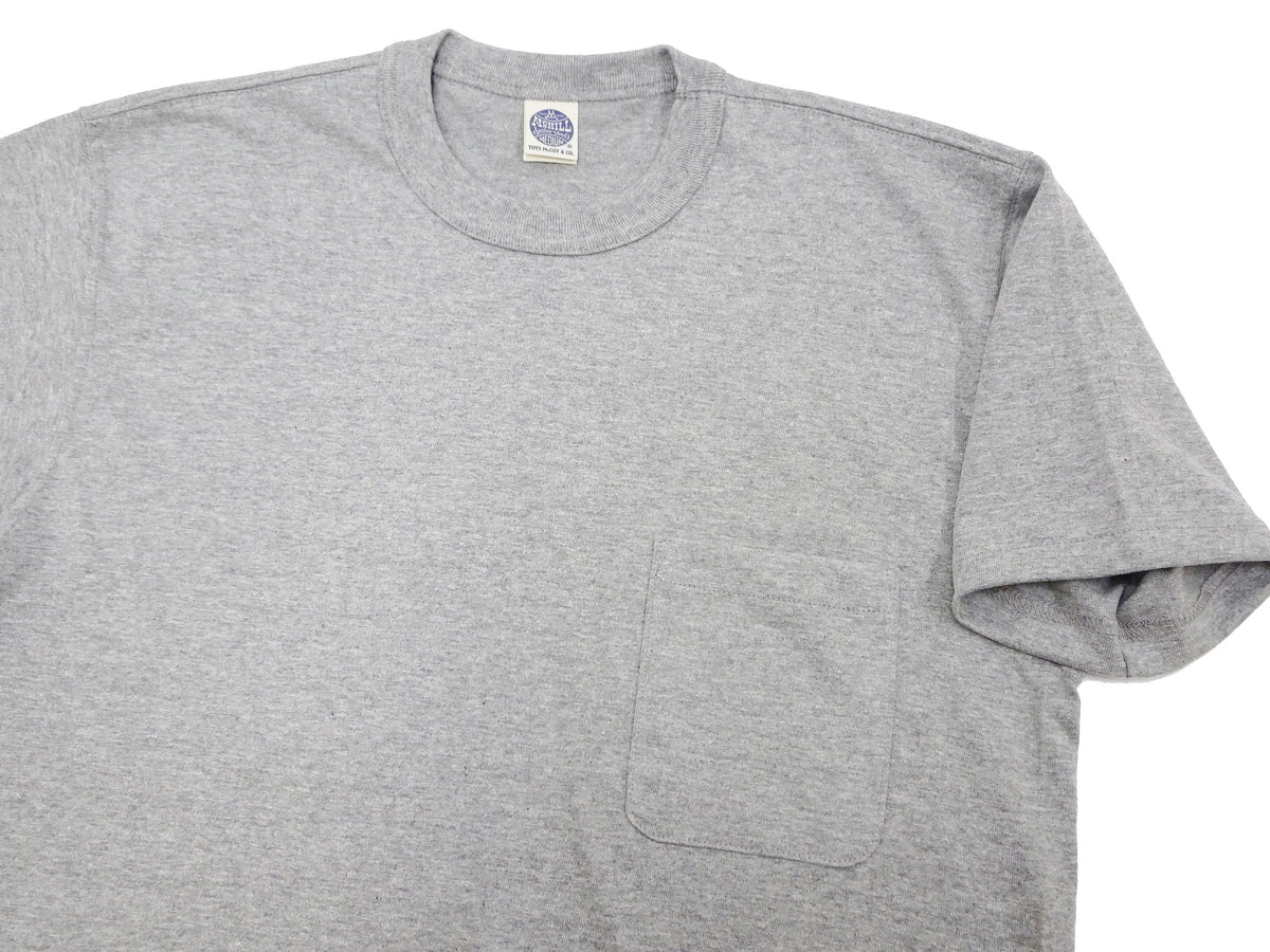 TOYS McCOY T-shirt Men's Steve McQueen Plain Pocket T-Shirt Short Sleeve Loopwheeled Tee TMC2410 020 Ash-Gray