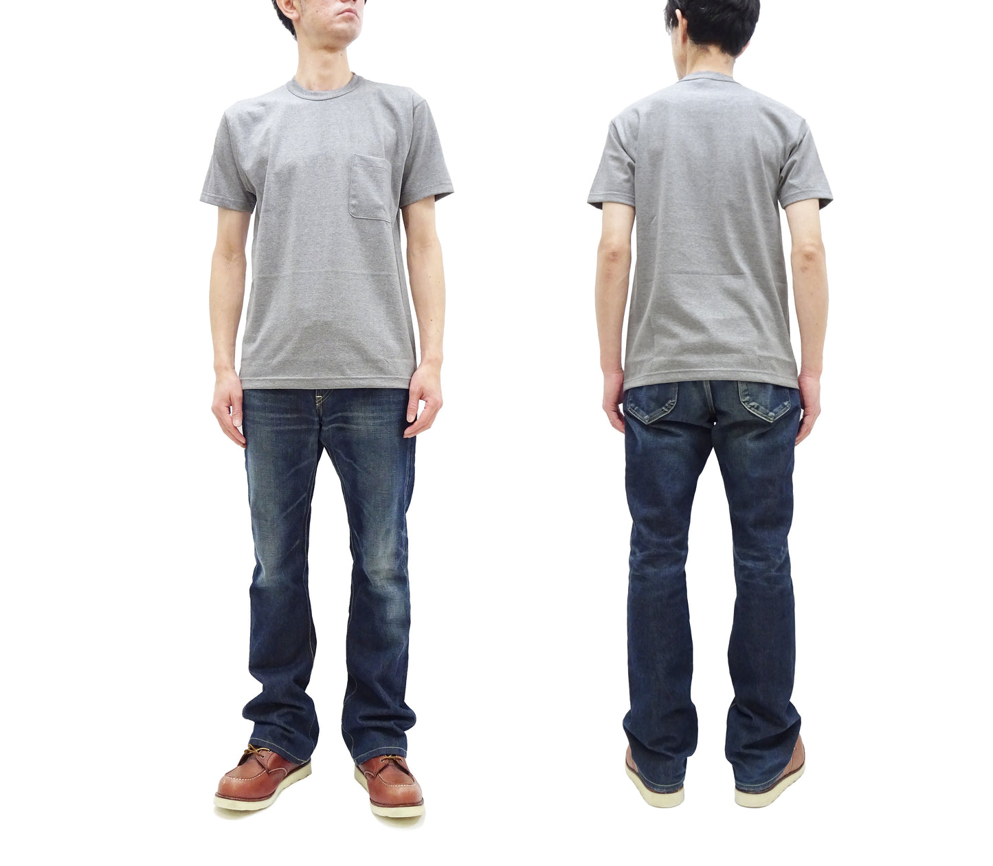 TOYS McCOY T-shirt Men's Steve McQueen Plain Pocket T-Shirt Short Sleeve Loopwheeled Tee TMC2410 020 Ash-Gray
