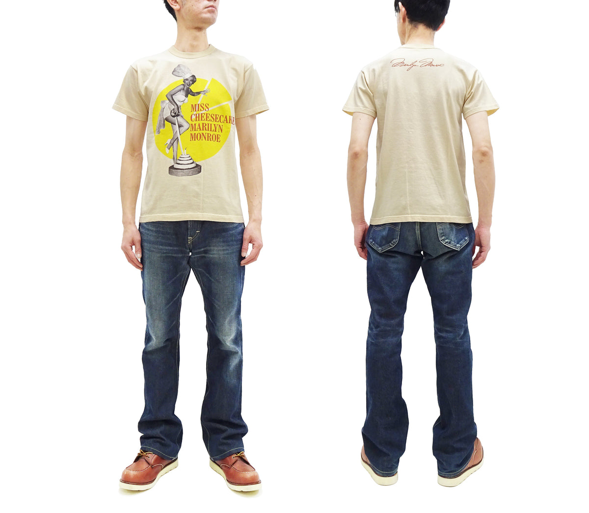 TOYS McCOY T-shirt Men's Marilyn Monroe Graphic Short Sleeve Loopwheeled Tee TMC2413 040 Natural