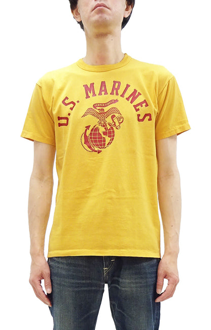 TOYS McCOY Graphic Loopwheel T-shirt - Men's Short Sleeve Taxi Driver U.S. Marines Printed Tee TMC2515 060 Faded-Yellow