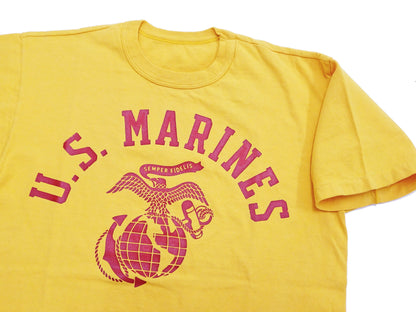 TOYS McCOY Graphic Loopwheel T-shirt - Men's Short Sleeve Taxi Driver U.S. Marines Printed Tee TMC2515 060 Faded-Yellow