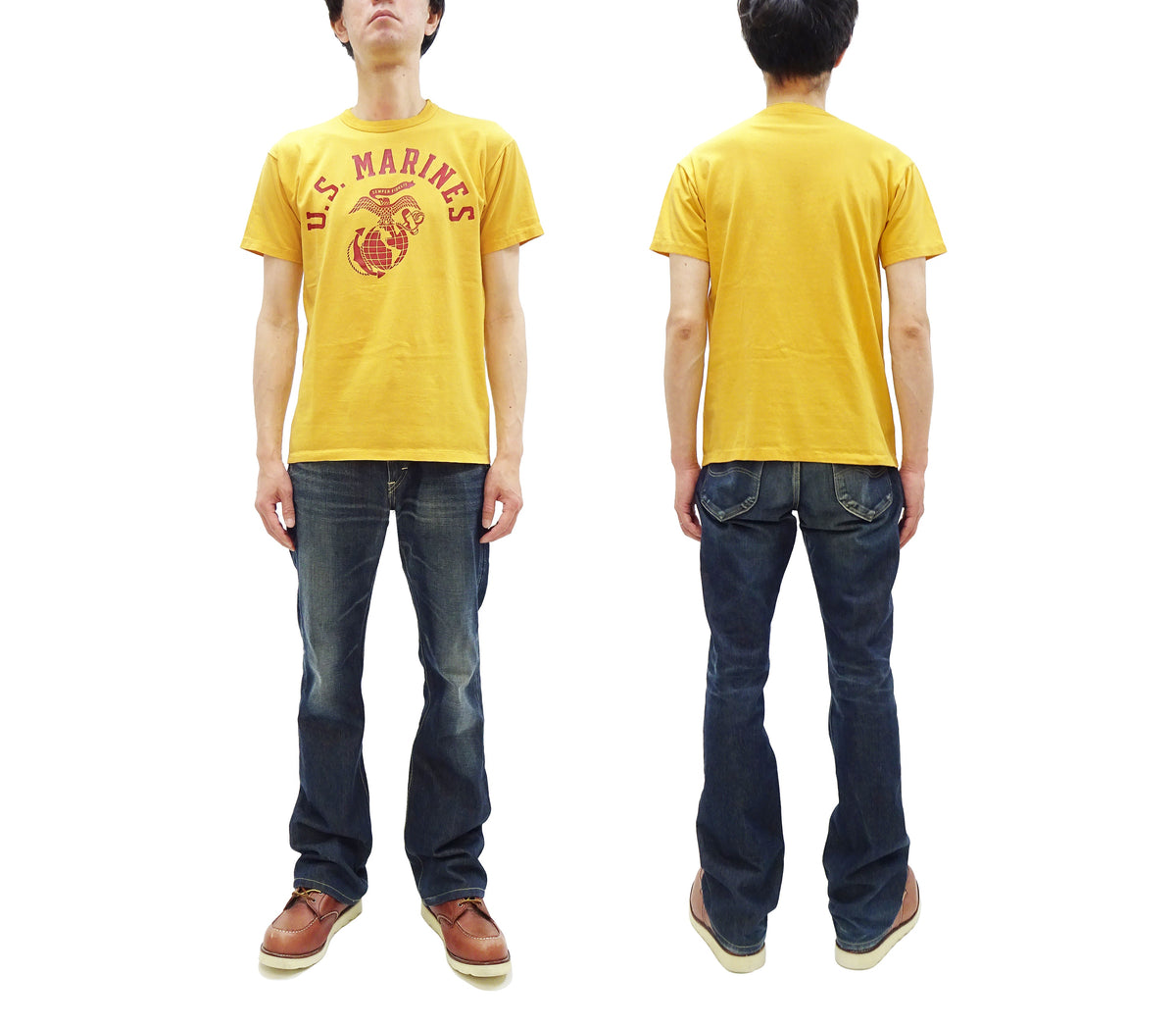 TOYS McCOY Graphic Loopwheel T-shirt - Men's Short Sleeve Taxi Driver U.S. Marines Printed Tee TMC2515 060 Faded-Yellow