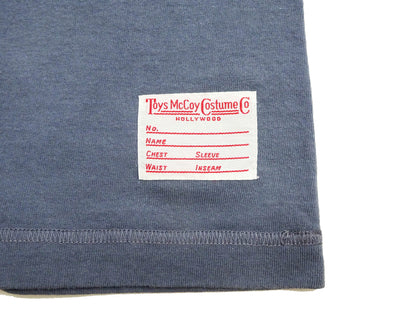 TOYS McCOY Plain Loopwheel Henley T-Shirt - Men's Short Sleeve Tubular Tee The Great American Hero Union Shirt TMC2537 120 Faded-Blue
