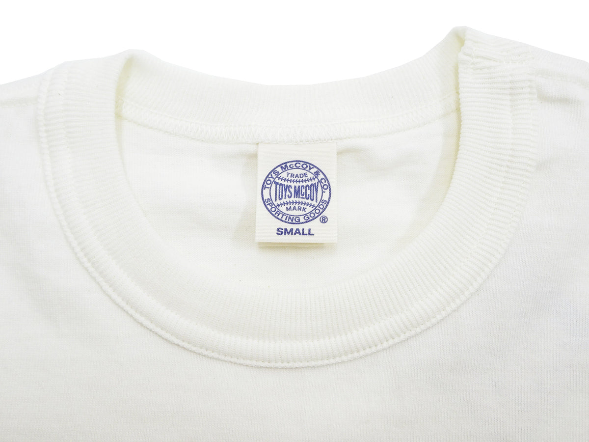 TOYS McCOY Steve McQueen Inspired Long Sleeve Pocket T-Shirt - Men's Solid Color Loopwheeled Tee - TMC2543 011 Off-White