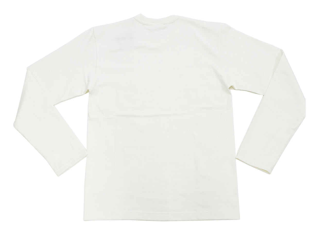 TOYS McCOY Steve McQueen Inspired Long Sleeve Pocket T-Shirt - Men's Solid Color Loopwheeled Tee - TMC2543 011 Off-White