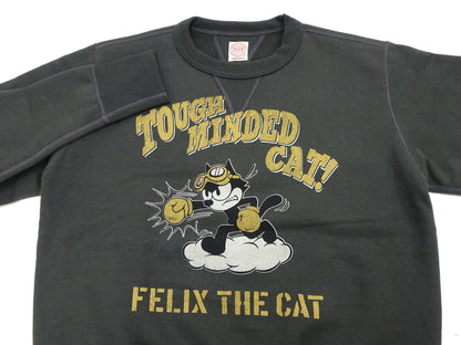 TOYS McCOY Men's Felix the Cat Sweatshirt - Vintage-Style Heavyweight Loopwheel Fleece - Made in Japan (TMC2547 030 Faded black)