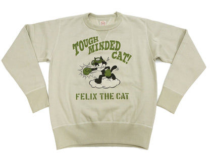 TOYS McCOY Men's Felix the Cat Sweatshirt - Vintage-Style Heavyweight Loopwheel Fleece - Made in Japan (TMC2547 041 Sand)