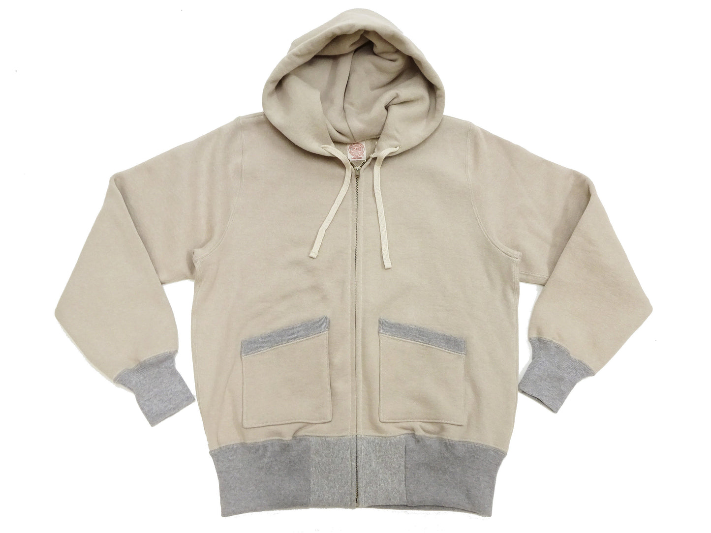 TOYS McCOY Men's Heavyweight Full Zip Hoodie - Vintage-Style Zip-Up Solid Hooded Sweatshirt TMC2567 040 Sand-Beige