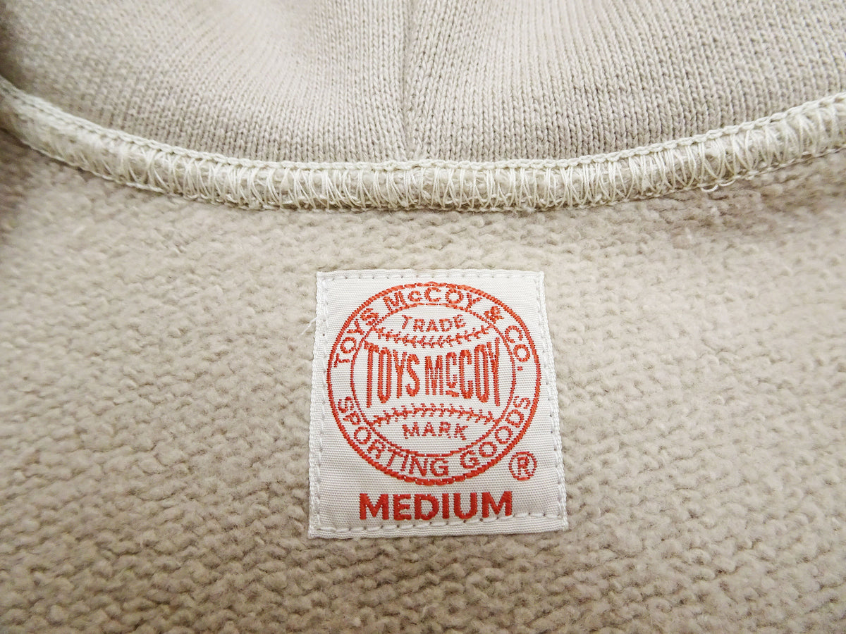 TOYS McCOY Men's Heavyweight Full Zip Hoodie - Vintage-Style Zip-Up Solid Hooded Sweatshirt TMC2567 040 Sand-Beige