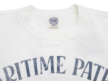 TOYS McCOY Men's Felix the Cat U.S. Navy Graphic Short Sleeve T-Shirt - Loopwheel Tubular Jersey, Garment Dyed, Made in Japan (TMC2601 011 Muted Off-White)