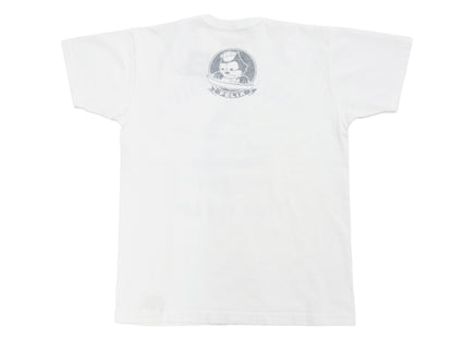 TOYS McCOY Men's Felix the Cat U.S. Navy Graphic Short Sleeve T-Shirt - Loopwheel Tubular Jersey, Garment Dyed, Made in Japan (TMC2601 011 Muted Off-White)