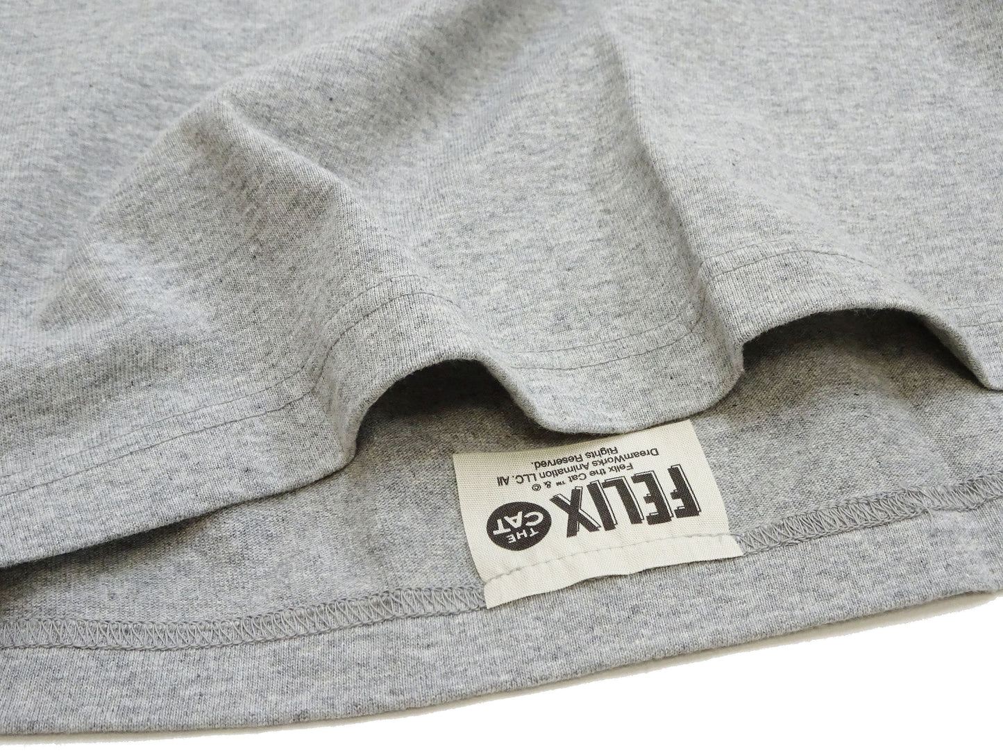 TOYS McCOY Men's Felix the Cat Short-Sleeve Graphic T-Shirt, Garment-Dyed Loopwheel Tubular Tee, Made in Japan (TMC2603 020 Ash Gray)