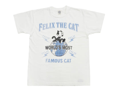 TOYS McCOY Men's Felix the Cat Short-Sleeve Graphic T-Shirt, Garment-Dyed Loopwheel Tubular Tee, Made in Japan (TMC2603 011 Aged Off White)