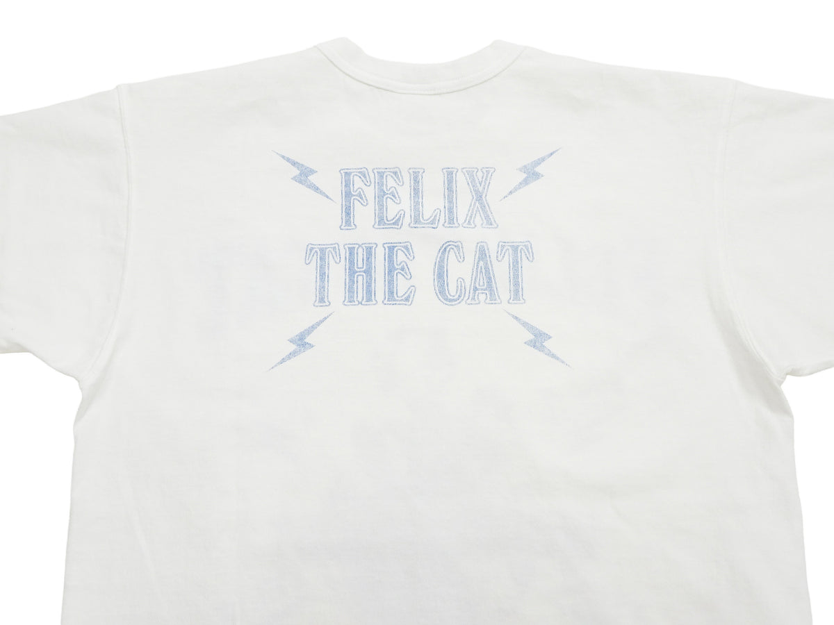 TOYS McCOY Men's Felix the Cat Short-Sleeve Graphic T-Shirt, Garment-Dyed Loopwheel Tubular Tee, Made in Japan (TMC2603 011 Aged Off White)