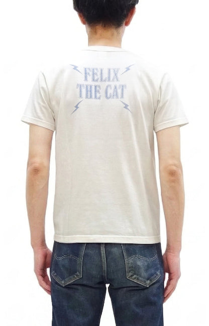 TOYS McCOY Men's Felix the Cat Short-Sleeve Graphic T-Shirt, Garment-Dyed Loopwheel Tubular Tee, Made in Japan (TMC2603 011 Aged Off White)