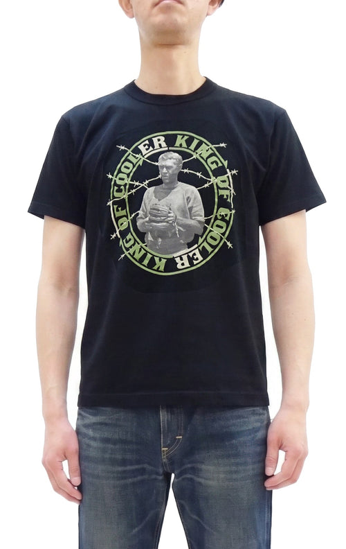 TOYS McCOY Men's Short-Sleeve Steve McQueen Graphic T-Shirt, Tubular Knit Jersey, One-Wash, Made in Japan (TMC2605 030 Black)