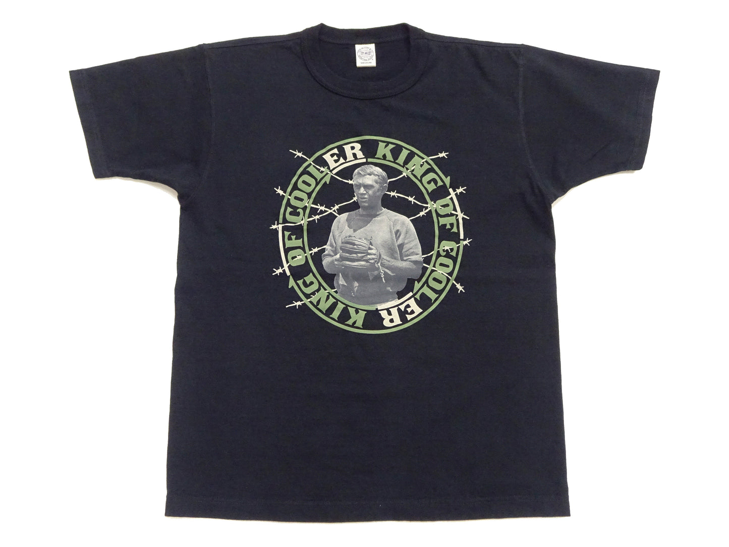 TOYS McCOY Men's Short-Sleeve Steve McQueen Graphic T-Shirt, Tubular Knit Jersey, One-Wash, Made in Japan (TMC2605 030 Black)