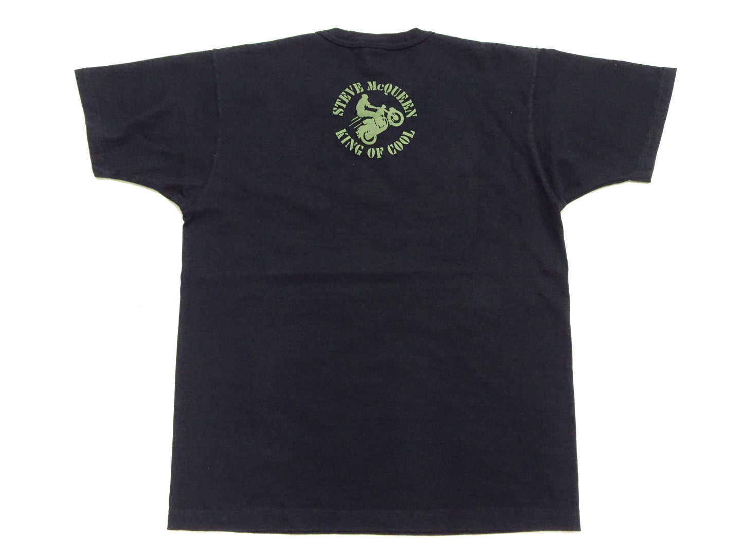 TOYS McCOY Men's Short-Sleeve Steve McQueen Graphic T-Shirt, Tubular Knit Jersey, One-Wash, Made in Japan (TMC2605 030 Black)