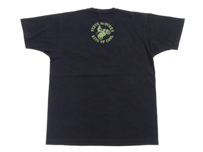 TOYS McCOY Men's Short-Sleeve Steve McQueen Graphic T-Shirt, Tubular Knit Jersey, One-Wash, Made in Japan (TMC2605 030 Black)