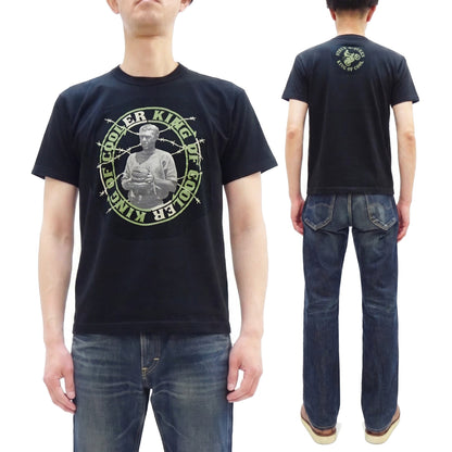 TOYS McCOY Men's Short-Sleeve Steve McQueen Graphic T-Shirt, Tubular Knit Jersey, One-Wash, Made in Japan (TMC2605 030 Black)