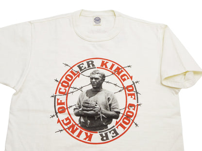 TOYS McCOY Men's Short-Sleeve Steve McQueen Graphic T-Shirt, Tubular Knit Jersey, One-Wash, Made in Japan (TMC2605 011 Soft Off-White)