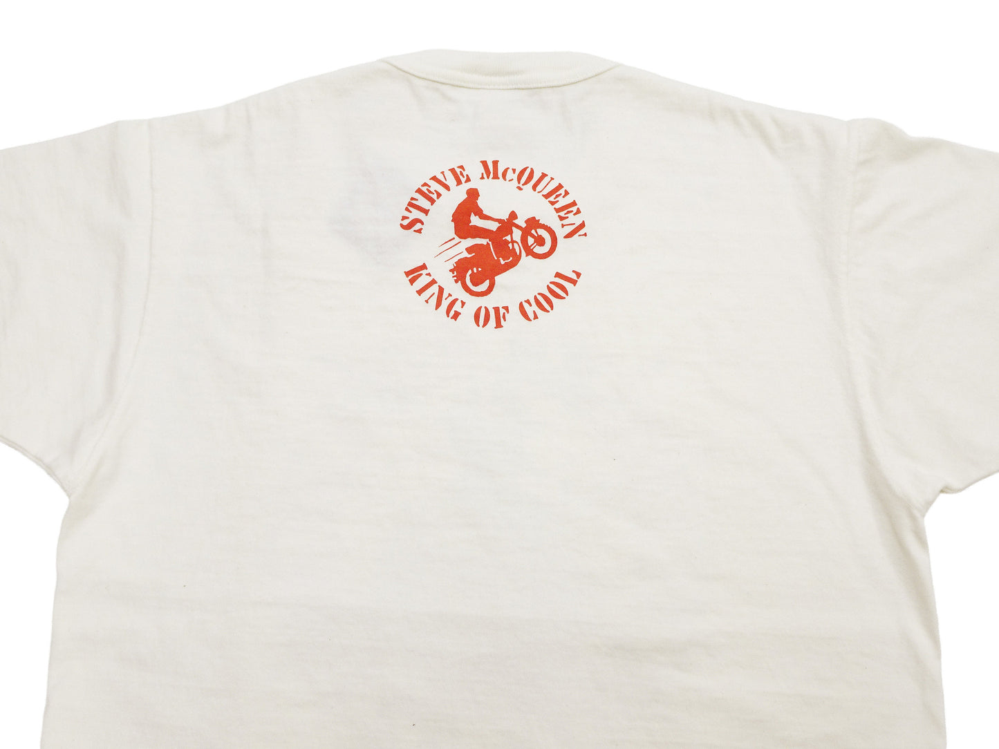 TOYS McCOY Men's Short-Sleeve Steve McQueen Graphic T-Shirt, Tubular Knit Jersey, One-Wash, Made in Japan (TMC2605 011 Soft Off-White)