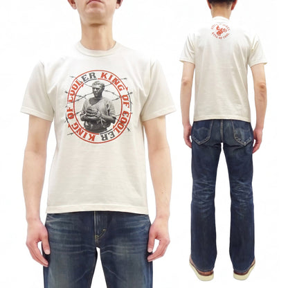 TOYS McCOY Men's Short-Sleeve Steve McQueen Graphic T-Shirt, Tubular Knit Jersey, One-Wash, Made in Japan (TMC2605 011 Soft Off-White)