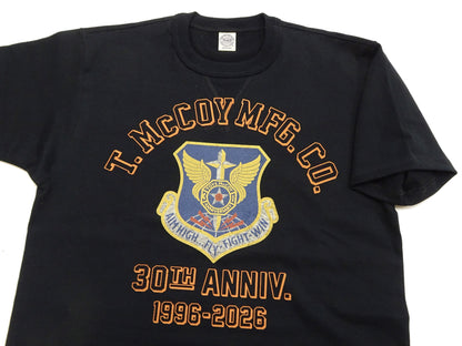TOYS McCOY Men's Short Sleeve Military Graphic Vintage-Inspired T-Shirt, Loopwheel Tubular Tee with V-Gusset, Unwashed Finish, Made in Japan (TMC2608 030 Black)