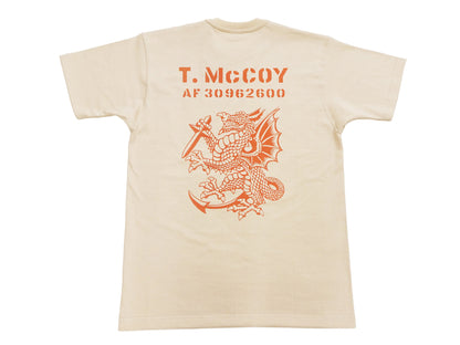 TOYS McCOY Men's Short Sleeve Military Graphic Vintage-Inspired T-Shirt, Loopwheel Tubular Tee with V-Gusset, Unwashed Finish, Made in Japan (TMC2608 041 Beige)