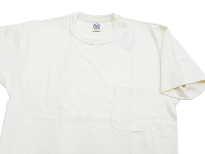 TOYS McCOY Men's Plain Short Sleeve Pocket T-Shirt - Steve McQueen Inspired, Tubular Knit Jersey, Unwashed, Made in Japan (TMC2615 011 Soft Off-White)