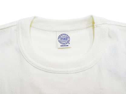 TOYS McCOY Men's Plain Short Sleeve Pocket T-Shirt - Steve McQueen Inspired, Tubular Knit Jersey, Unwashed, Made in Japan (TMC2615 011 Soft Off-White)