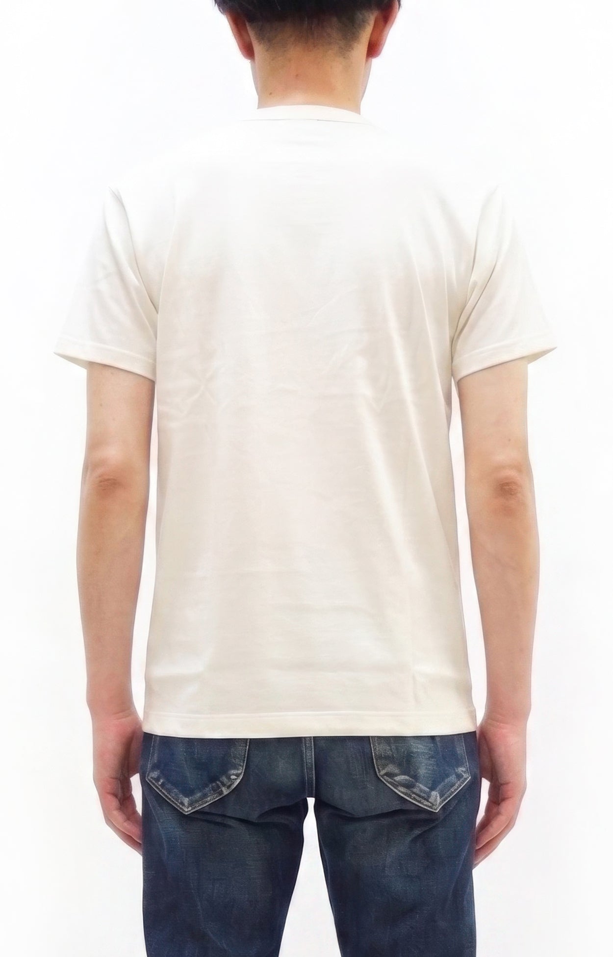 TOYS McCOY Men's Plain Short Sleeve Pocket T-Shirt - Steve McQueen Inspired, Tubular Knit Jersey, Unwashed, Made in Japan (TMC2615 011 Soft Off-White)