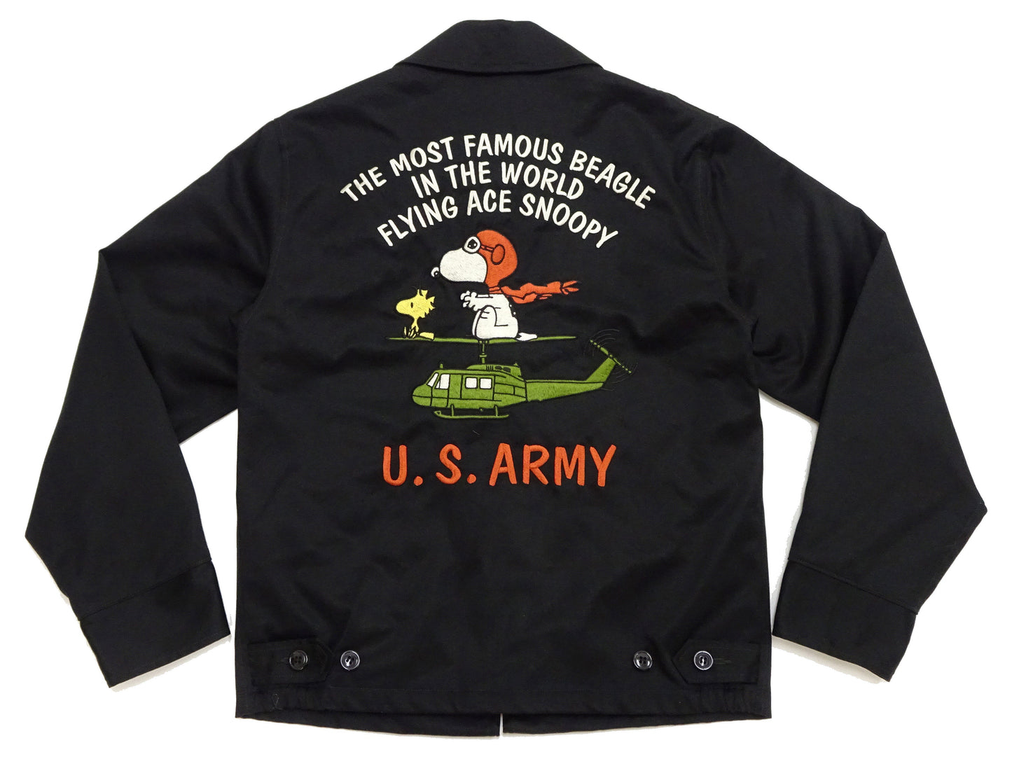 TOYS McCOY Snoopy Embroidered Jacket Men's Casual Vietnam Tour Jacket Style Souvenir Jacket TMJ2504 Black