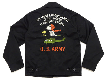 TOYS McCOY Snoopy Embroidered Jacket Men's Casual Vietnam Tour Jacket Style Souvenir Jacket TMJ2504 Black