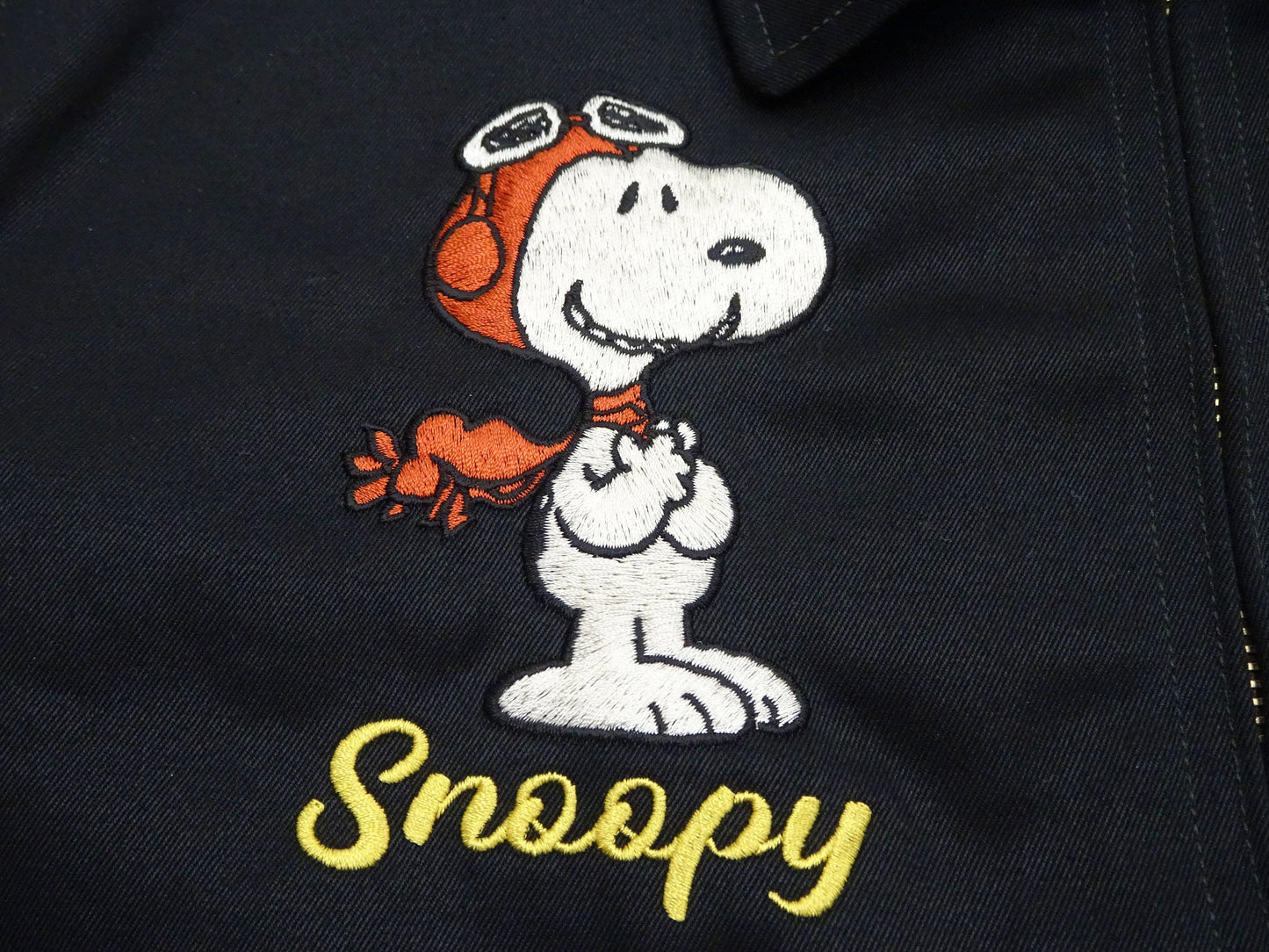 TOYS McCOY Snoopy Embroidered Jacket Men's Casual Vietnam Tour Jacket Style Souvenir Jacket TMJ2504 Black