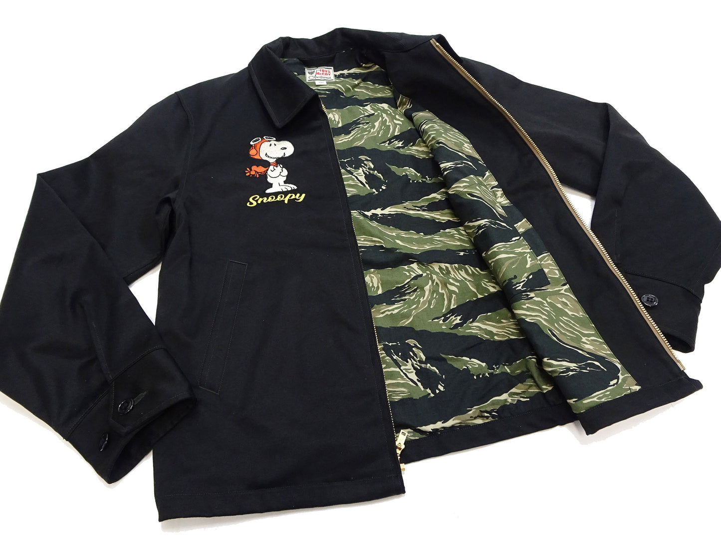 TOYS McCOY Snoopy Embroidered Jacket Men's Casual Vietnam Tour Jacket Style Souvenir Jacket TMJ2504 Black