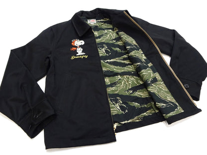 TOYS McCOY Snoopy Embroidered Jacket Men's Casual Vietnam Tour Jacket Style Souvenir Jacket TMJ2504 Black