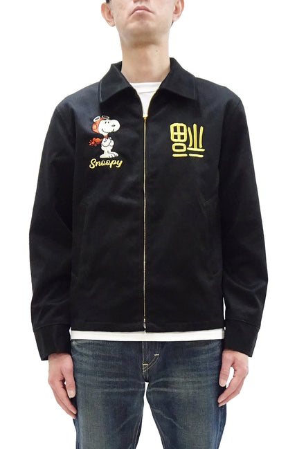 TOYS McCOY Snoopy Embroidered Jacket Men's Casual Vietnam Tour Jacket Style Souvenir Jacket TMJ2504 Black