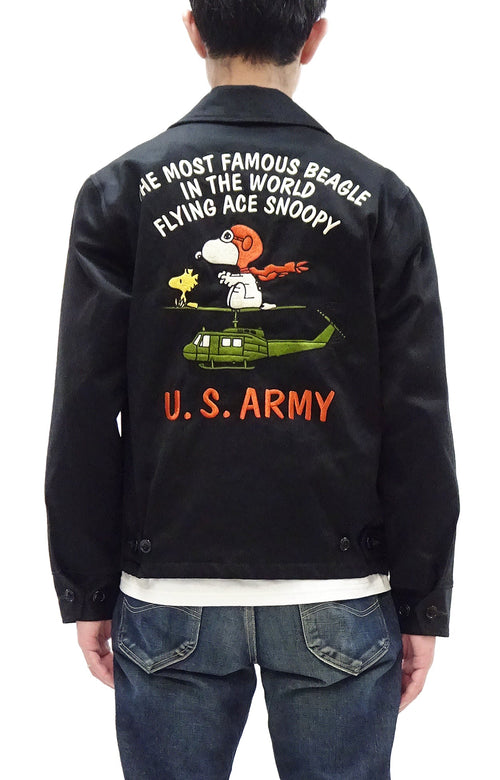 TOYS McCOY Snoopy Embroidered Jacket Men's Casual Vietnam Tour Jacket Style Souvenir Jacket TMJ2504 Black